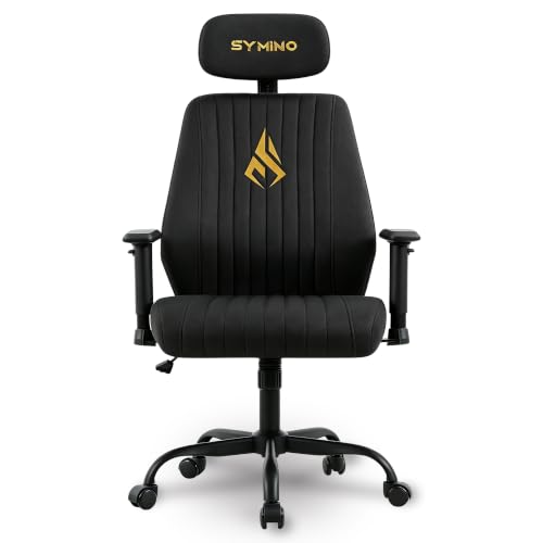 Ergonomic Office Chair with Adjustable Headrest, Lumbar Support & Suede Fabric
