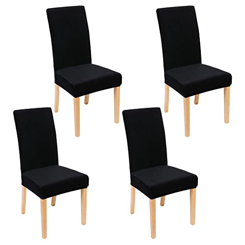 Velvet Dining Chair Covers Set of 4 | Stretch Fit, Soft & Washable