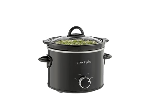 2-Quart Manual Slow Cooker with Oven-Safe Removable Stoneware, Black
