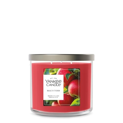 Yankee Candle Macintosh, Holiday Scented Candle, 14.5oz 3-Wick Candle Jar with up to 40 Hours Burn Time, Giftable, Holidays