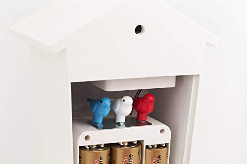 Modern Cuckoo Clock with 12 Natural Bird Songs and Pendulum