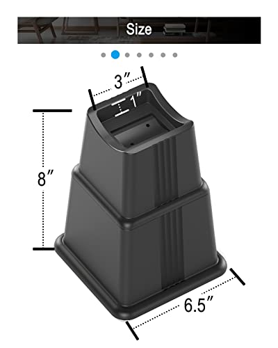 Heavy Duty Adjustable Bed Risers - Elevate Furniture 3", 5", 8"