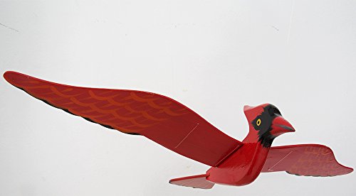 Handcrafted Wooden Cardinal Bird Mobile Hanging Kinetic Art Decor