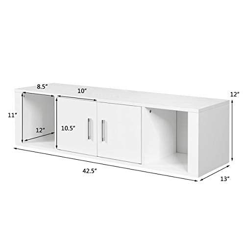 Wall-Mounted Floating Computer Desk and Storage Cabinet Set