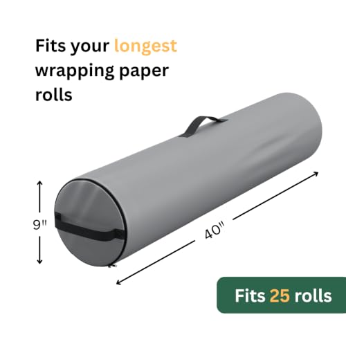 Wrapping Paper Storage Bag 40 Inch Under Bed Gift Wrap Organizer Gray