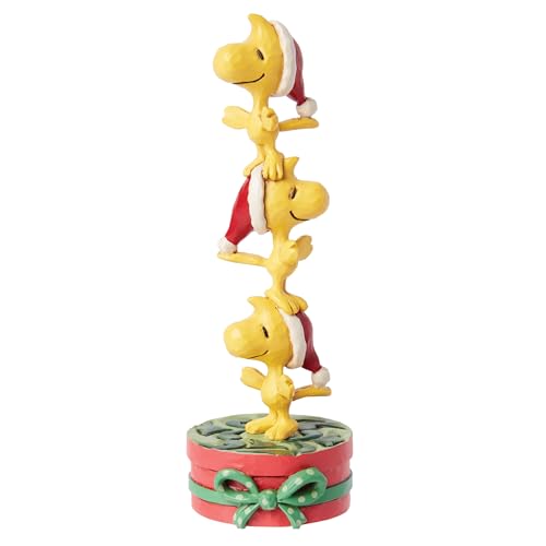 Enesco Peanuts Jim Shore Woodstock Stack Mini Figurine, 4.13in Handcrafted Resin