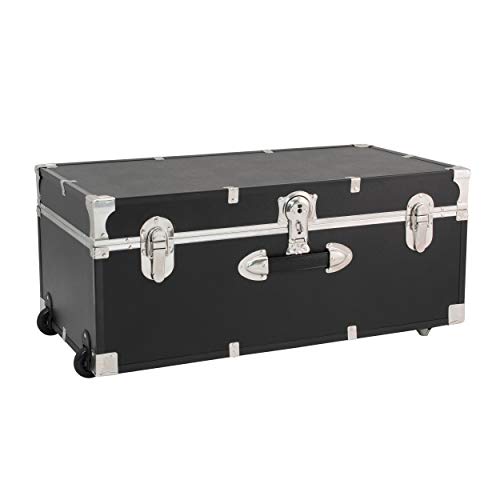 Seward Trunk Rover Black Storage Chest with Wheels & Lock, 30-Inch
