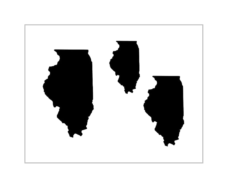 Illinois State Outline Stencil - Reusable 8x10 Plastic Sheet (3, 4, 5 Inch)