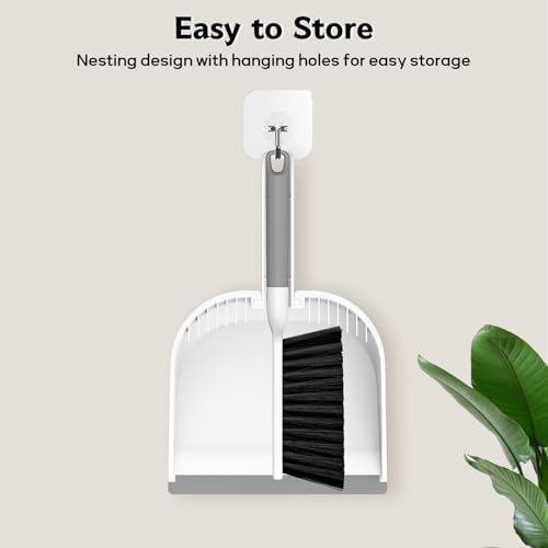 Small Handheld Dustpan and Brush Set with Comb Teeth for Pet Hair