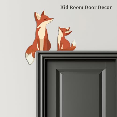 Wooden Fox Door Topper Set, Woodland Nursery Wall Decor, 8-Inch