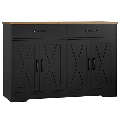 47-Inch Farmhouse Kitchen Sideboard Buffet Cabinet with Storage Drawers