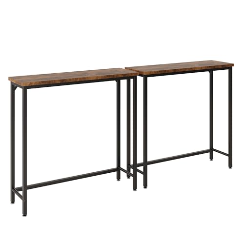 2-Pack Narrow Console Table, Industrial Slim Entryway Table for Small Spaces