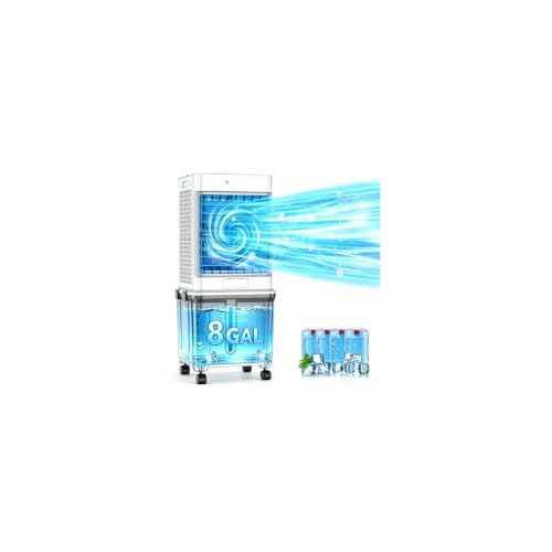 Portable Swamp Cooler, 8 Gallon 2237 CFM Evaporative Air Conditioner with Remote