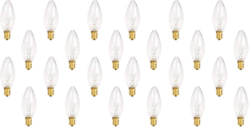Holiday Joy 7W E12 Torpedo Tip Night Light Bulbs, 120V, 24 Pack (2 x 12 Count)