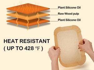 Skiennix Air Fryer Parchment Paper Liners - 100 Pcs Non-Stick, Unbleached Sheets | 8.6x5.5 Inch for Dual Basket Models