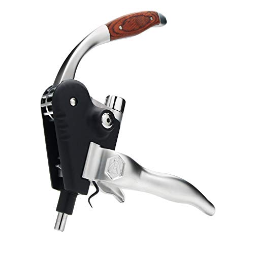 LAGUIOLE Lever Corkscrew with Aluminium & Wooden Handle - Gift Box Included