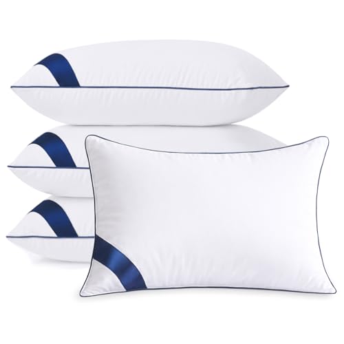 Meoflaw Standard Bed Pillows Set of 4 - Soft Microfiber Hotel Quality