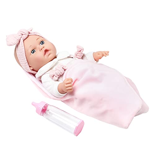 12-Inch Baby Doll Playset with Blanket, Pacifier, and Feeding Bottle