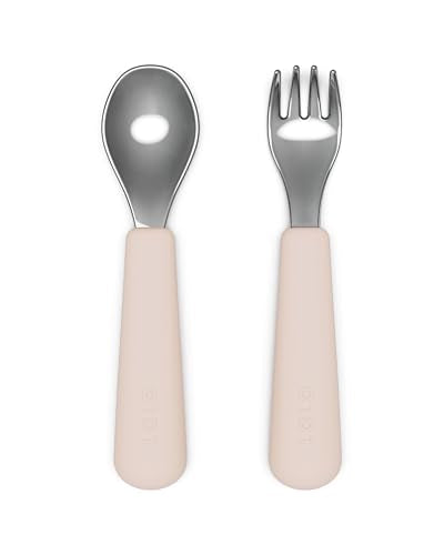Toddler Stainless Steel Utensil Set with Silicone Handles - BPA-Free, Easy-Grip Kids Silverware