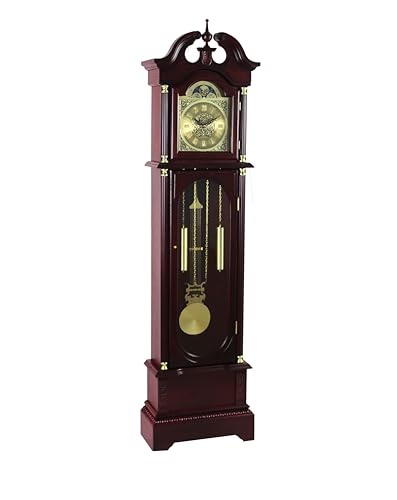 72 Inch Cherry Finish Grandfather Clock with Westminster Chime & Moon Dial