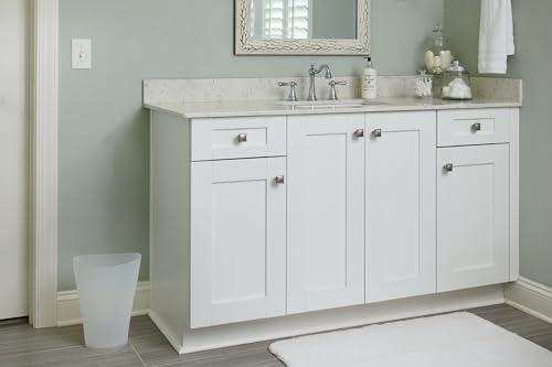 Compact Plastic Wastebasket 9 Quart Open Vanity Trash Can