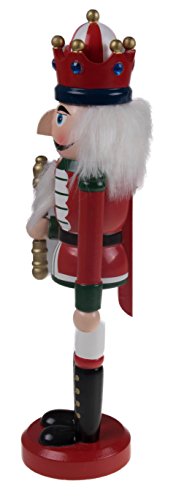 Clever Creations White King 10-Inch Traditional Wooden Nutcracker - Festive Christmas Decor for Shelves & Tables