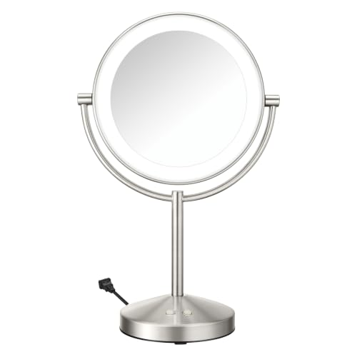 Conair LED Vanity Mirror, Double-Sided, 10x Magnification, Satin