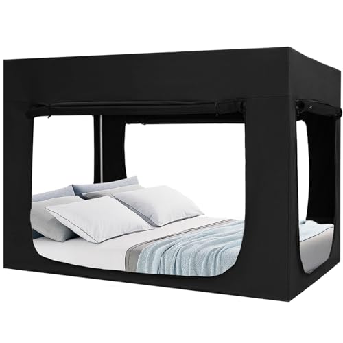 Twin Size Bed Tent Canopy, 80% Blackout Privacy Tent for Adults and Kids