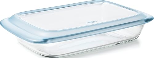 3 Qt Glass Baking Dish with Lid - 9x13 Oven Safe Borosilicate Pan