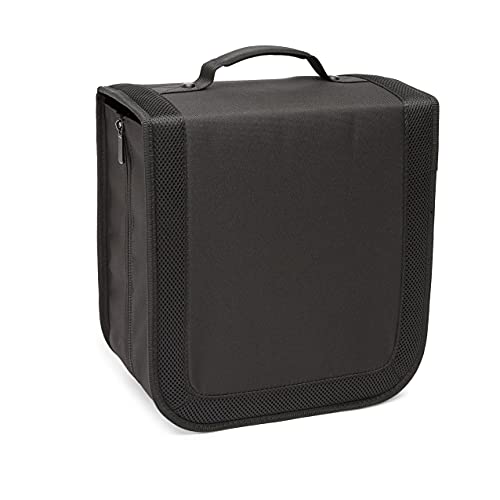 400 Disc Portable CD & DVD Storage Binder Case with Handle - Black