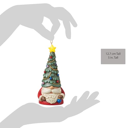 Jim Shore Heartwood Creek Gnome Christmas Ornament with LED Star Light, 5.12 Inch