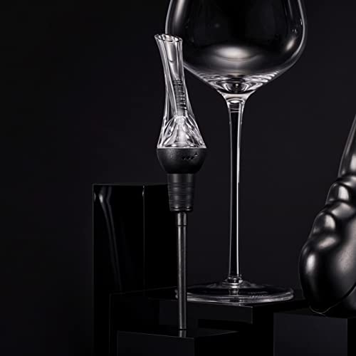 Wine Aerator Pourer and Decanter Spout - Premium Drip-Free Pourer (Black)