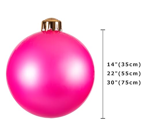 Pink Inflatable Decor Balls 22-inch - Large Outdoor Christmas & Party Ornaments, Reusable Garden & Wedding Decorations