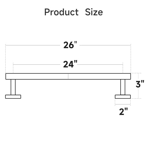 USHOWER 24-Inch Brushed Nickel Bathroom Towel Bar, Wall Mounted Stainless Steel
