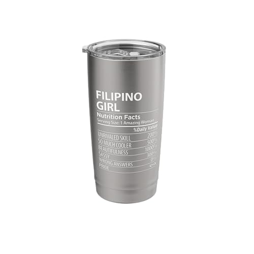 Filipino Girl 20oz Brushed Steel Insulated Tumbler - Philippines Pride Gift