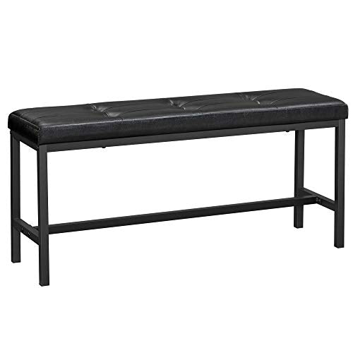 Upholstered Dining Bench with PU Leather Seat and Steel Frame, 42.5 Inch