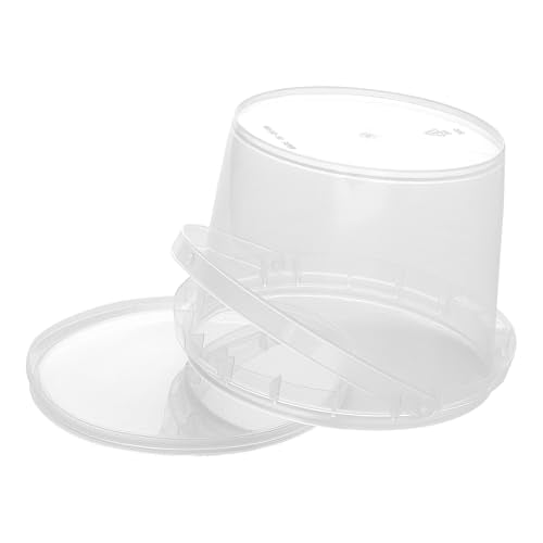 40 Pack Clear Plastic Buckets with Lids & Handles - 34 oz Food & Beverage Storage