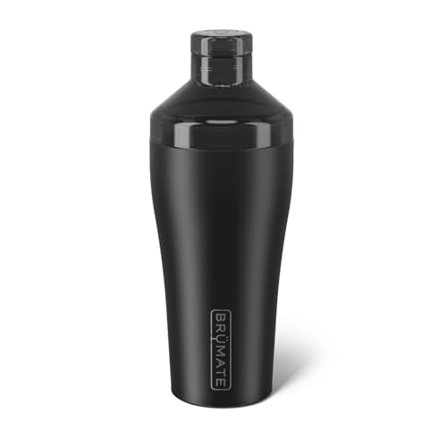 BrüMate 22oz Matte Black Stainless Steel Cocktail Shaker with Built-in Jigger