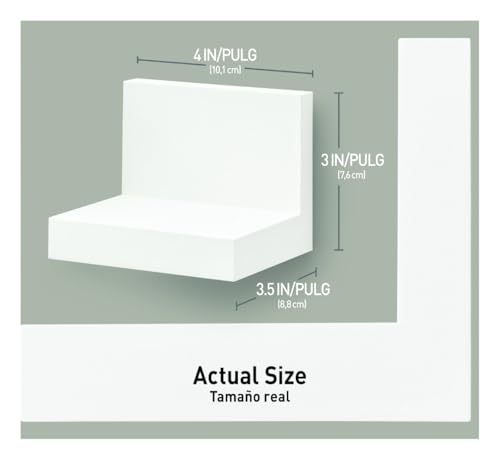 Quartz Damage-Free Floating Wall Ledges with Adhesive Strips, 2 Pack