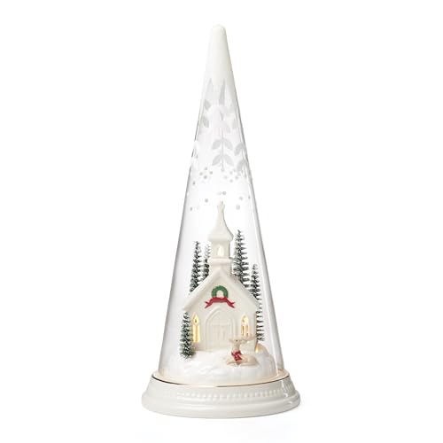 Lenox Merry & Magical Light-Up Church Figurine – Porcelain Snow Glass Display