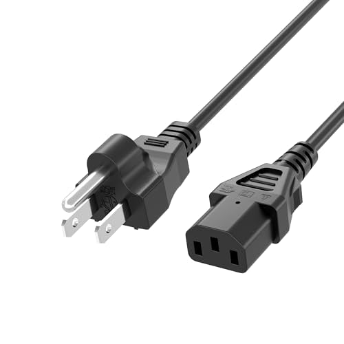 4ft 3-Prong Power Cord for Kitchen Appliances, 18 AWG Universal AC Cable