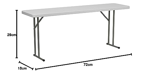 6-Foot Rectangular Folding Training Table, Durable Granite White Plastic
