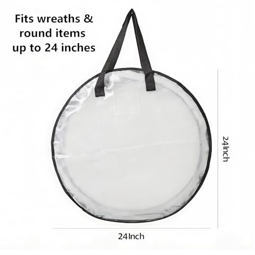 Clear Christmas Wreath Storage Bags 24 Inch 2 Pack Waterproof