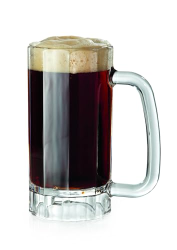16 oz Shatterproof Plastic Beer Mugs, Commercial Grade Stein - Set of 4