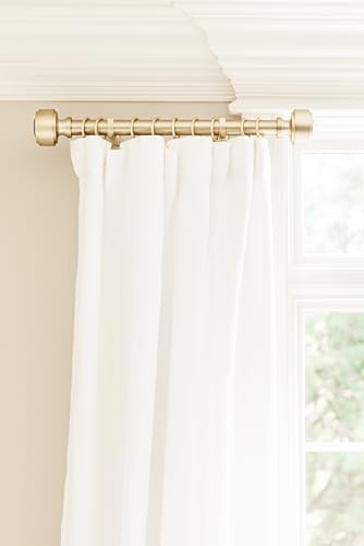 Luxury Metal Curtain Rod Finials, Brushed Gold, Set of 2