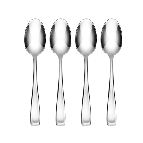 Oneida Silverware Set, Moda Fine Flatware 4-Piece Dinner Spoons Set, Service For 4, Rust Resistant 18/10 Stainless Steel, Dishwasher Safe, Mirror Finish, Home And Kitchen Utensils (Silver 4 Piece)