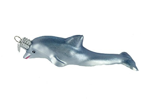 Playful Dolphin Glass Ornament - Old World Christmas (Variation: Playful Dolphin)