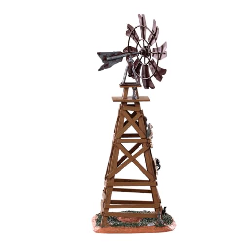 Spooky Town Dilapidated Windmill Table Accent for Halloween Village 10 Inch