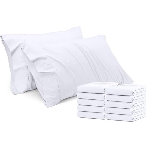 Utopia Bedding King Pillow Cases - 12 Pack - Envelope Closure - Soft Brushed Microfiber Fabric - Shrinkage and Fade Resistant Pillow Covers King Size 20 X 40 Inches (King, White)