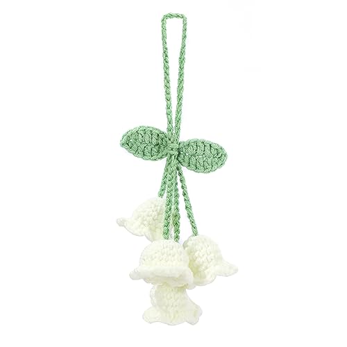Handmade Knitted Flower Car Rearview Mirror Hanging Ornament